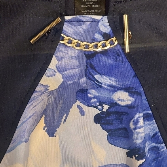 ENFOCUS Petite Navy blue and floral dress - Picture 4 of 8